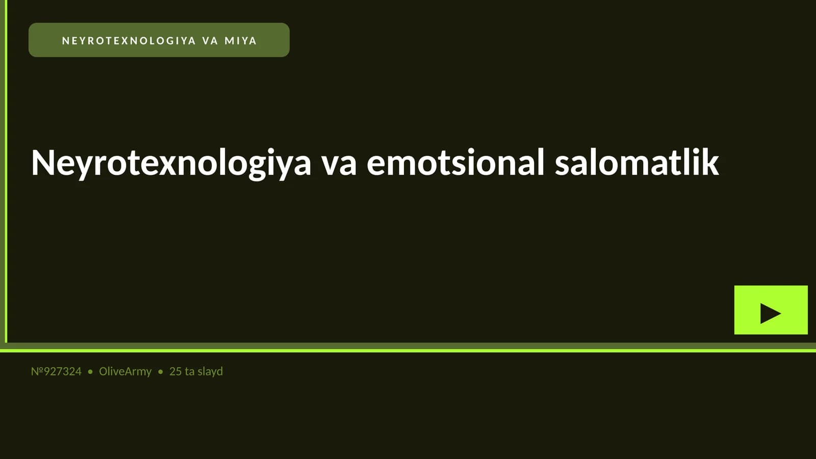 NEYROTEXNOLOGIYA VA MIYA