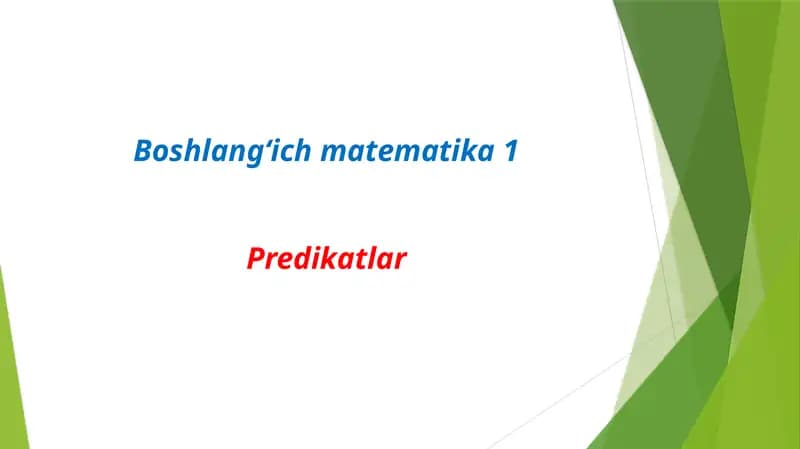 Predikatlar