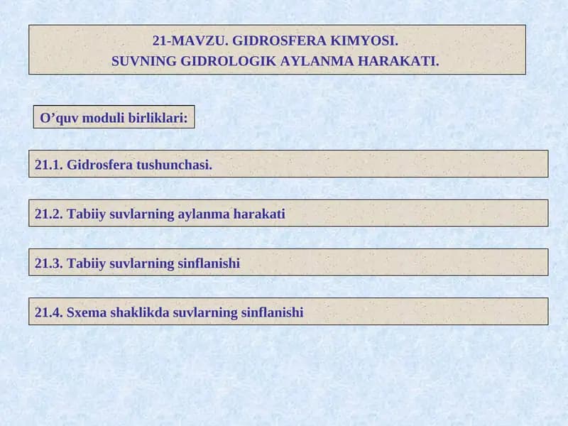Gidrosfera kimyosi