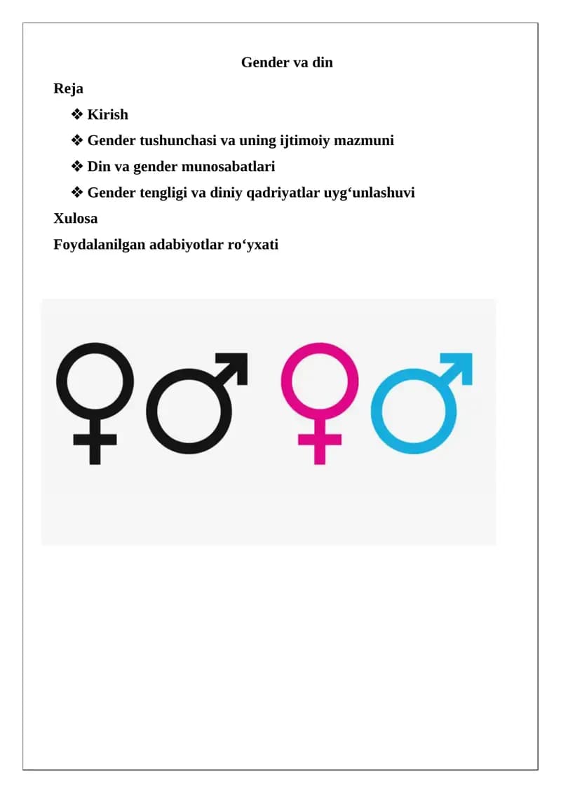 Gender va din