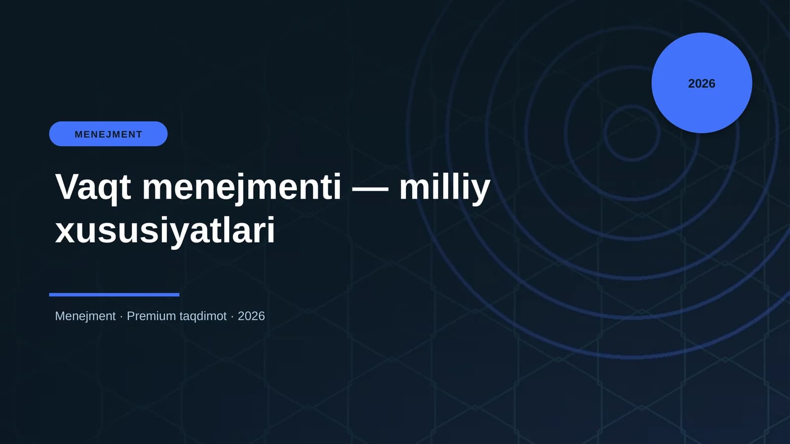 Vaqt menejmenti — milliy xususiyatlari