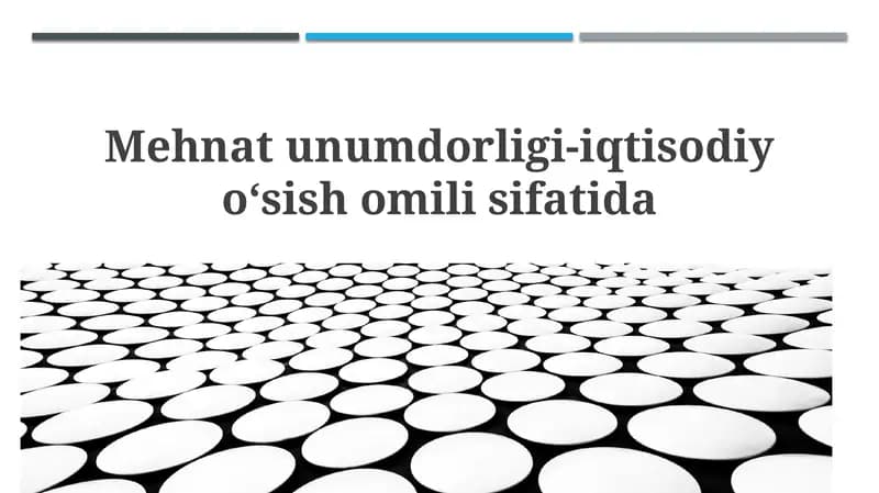 Mehnat unumdorligi-iqtisodiyoʻ