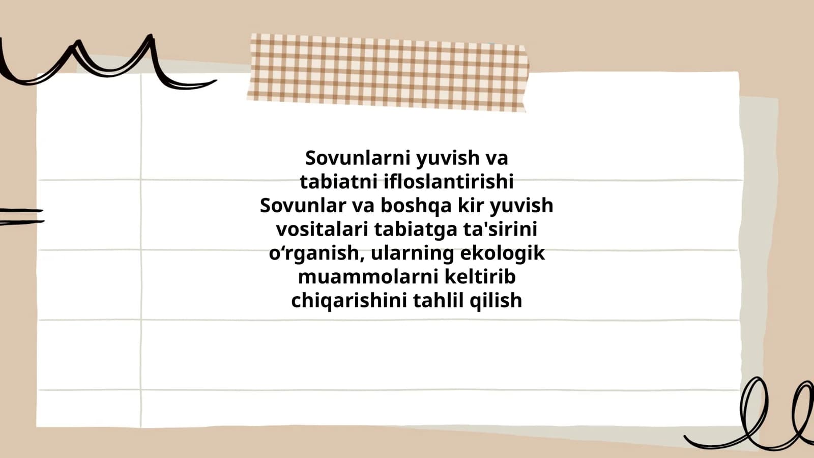 Sovunlarni yuvish va tabiatni ifloslantirishi