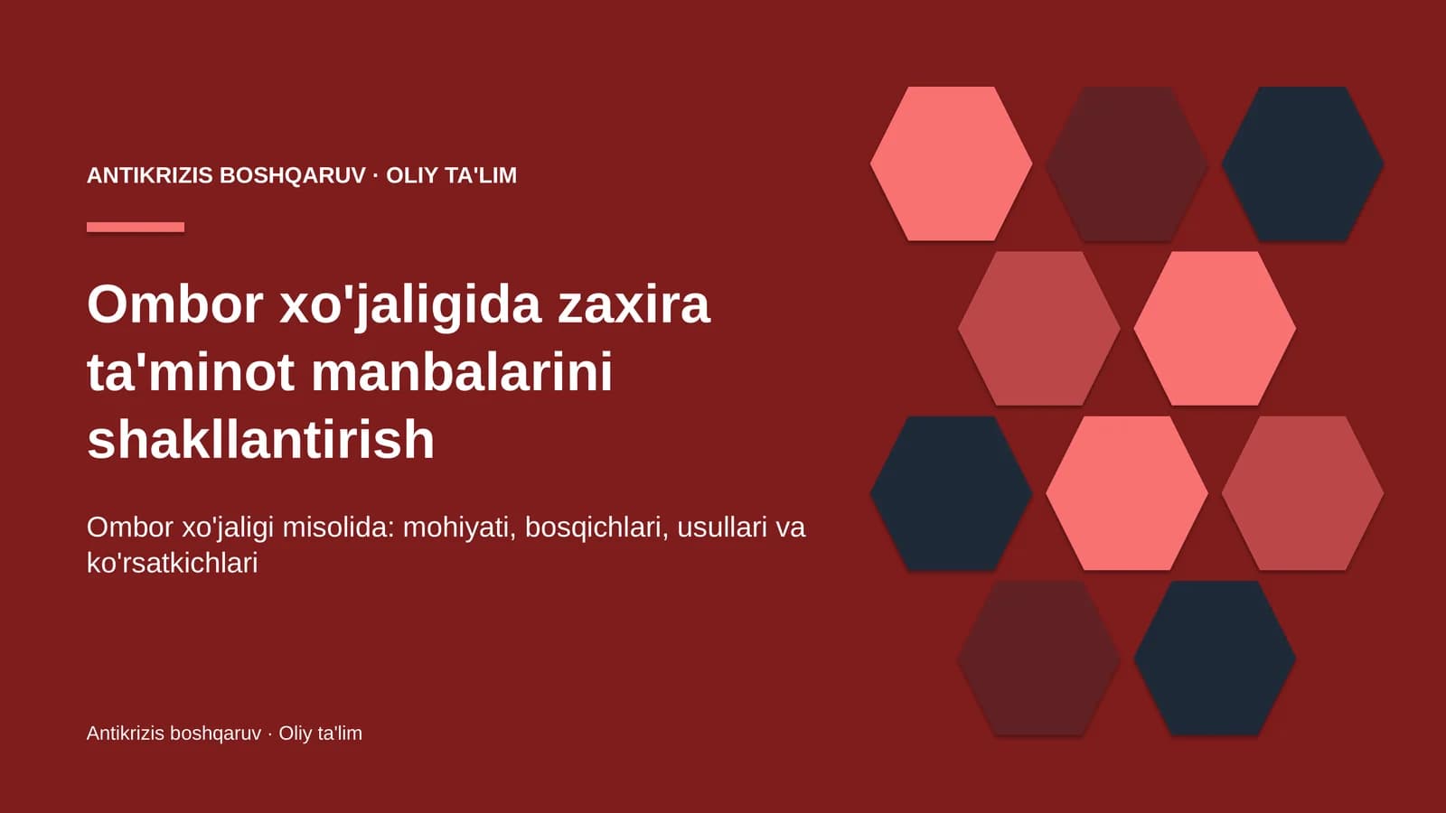 ombor xo'jaligida zaxira ta'minot manbalarini shakllantirish 3067