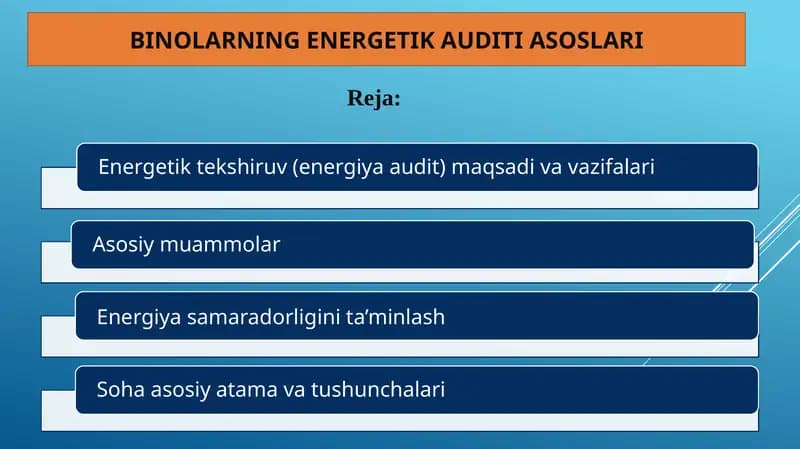 Binolarning energetik auditiasoslari