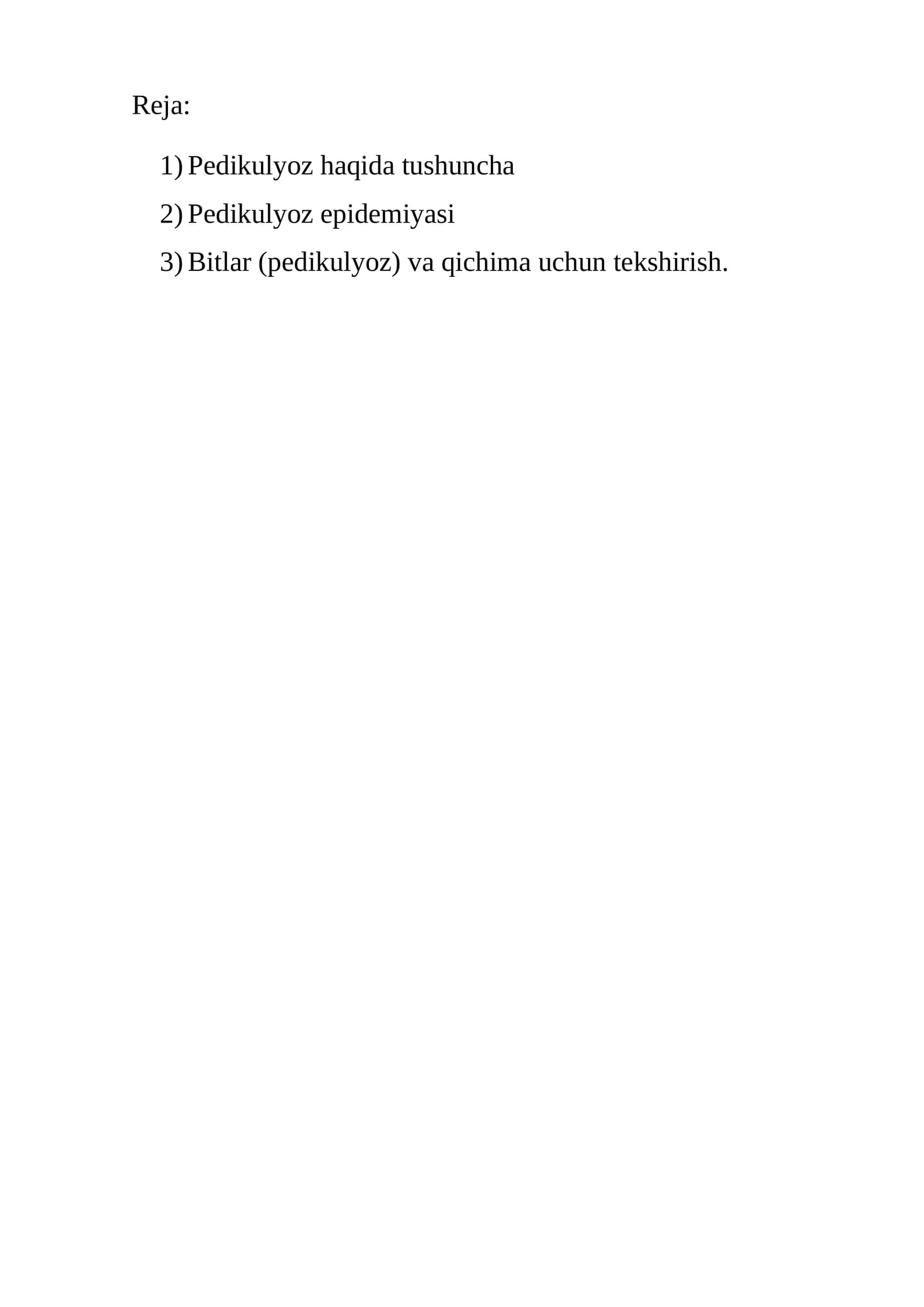 Pedikulyoz haqida tushuncha