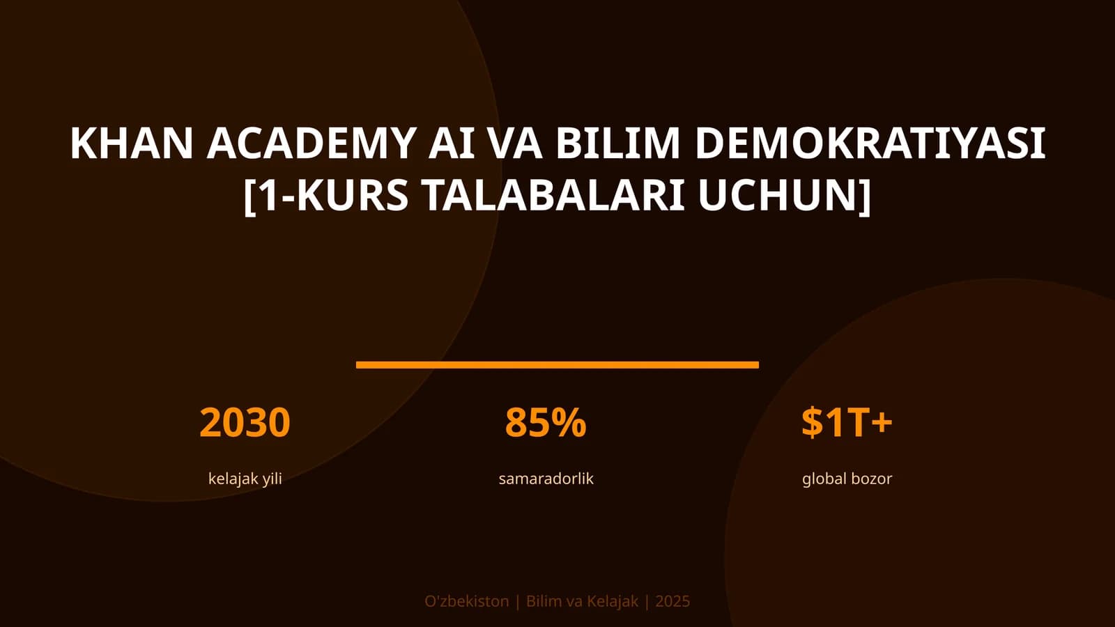 KHAN ACADEMY AI VA BILIM DEMOKRATIYASI [1-KURS TALABALARI UCHUN]