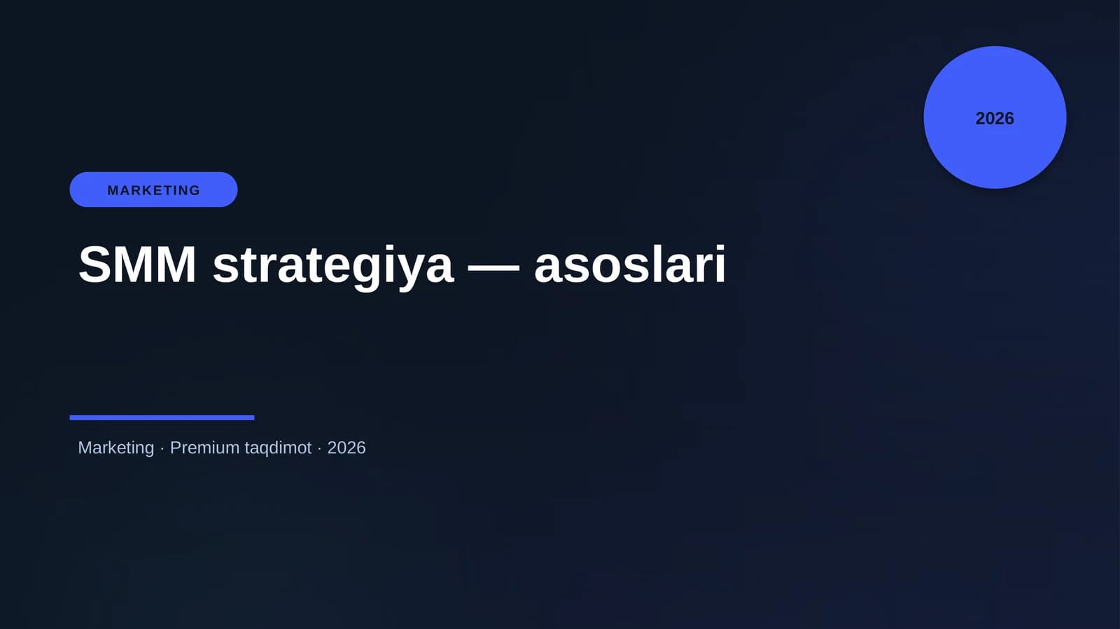 SMM strategiya — asoslari