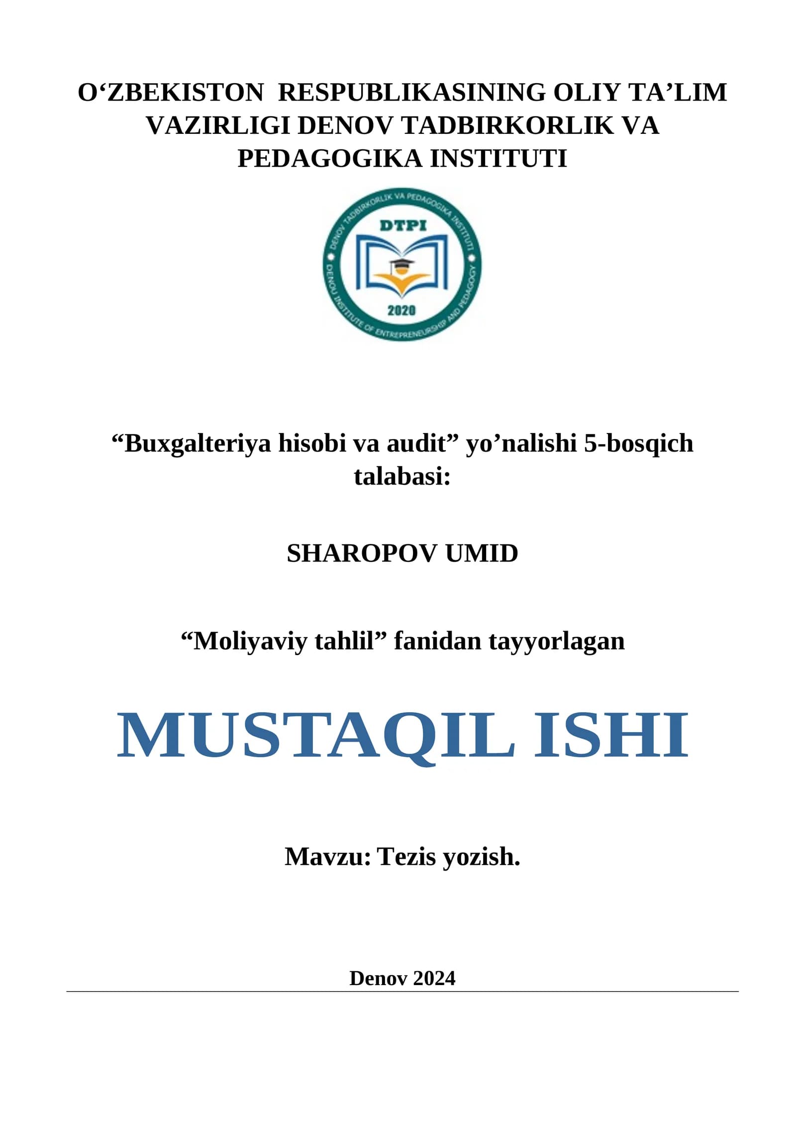 Tezis yozish