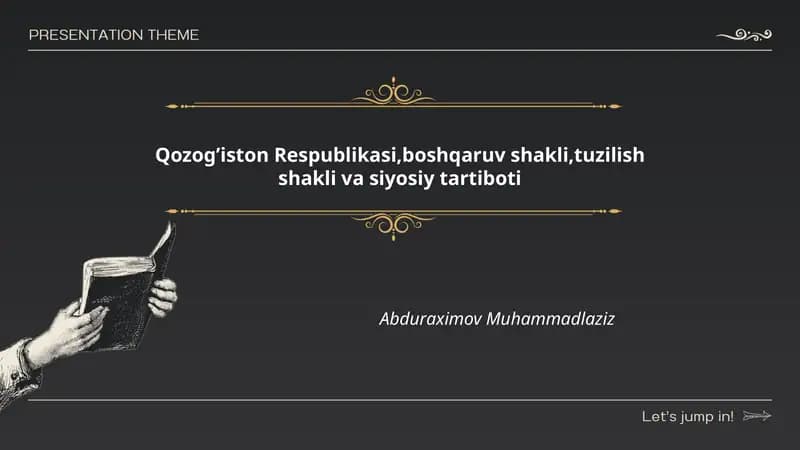 Qozog’iston Respublikasi,boshqaruv shakli,tuzilish shakli va siyosiy tartiboti