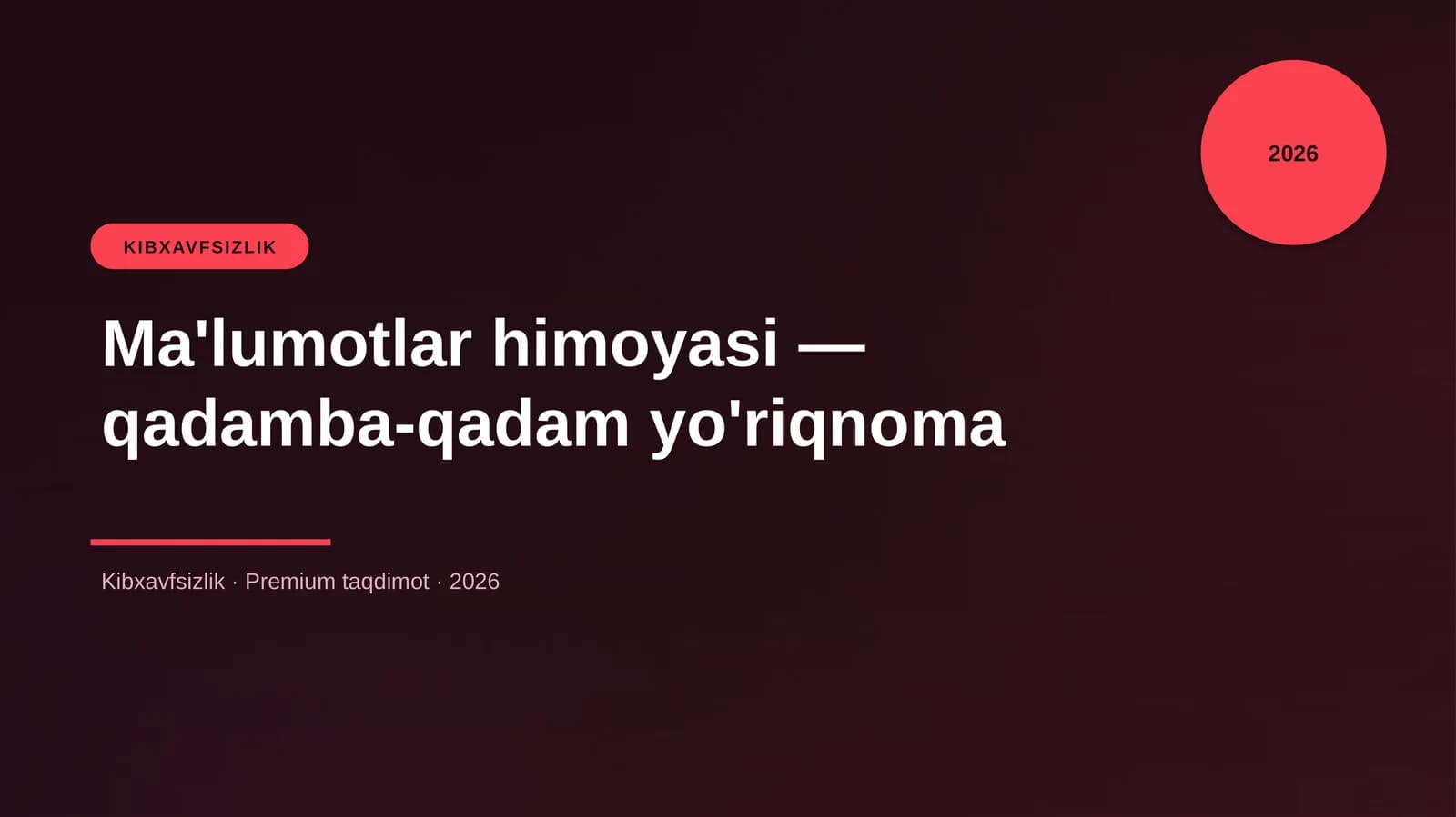 Ma'lumotlar himoyasi — qadamba-qadam yo'riqnoma
