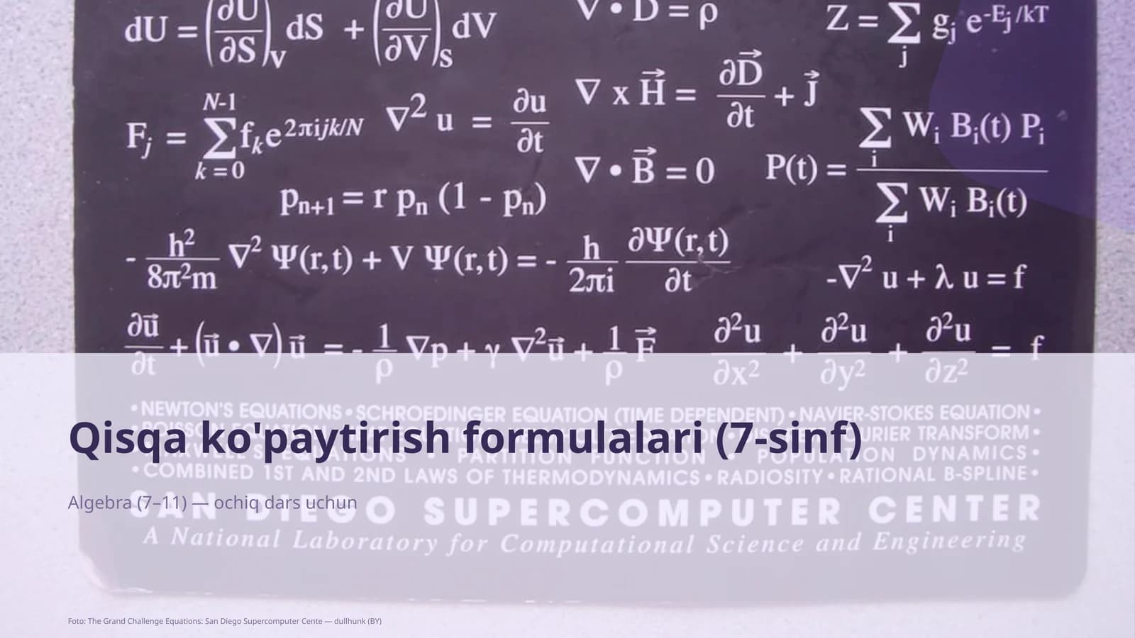 Qisqa ko'paytirish formulalari (7-sinf)