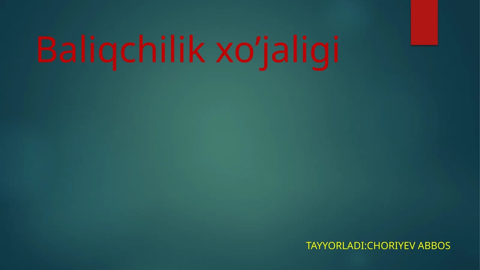 Baliqchilik xo’jaligi