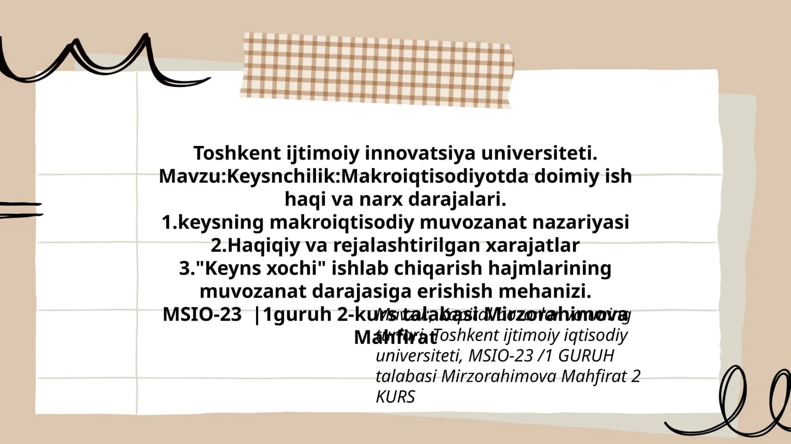 Keysnchilik:Makroiqtisodiyotda doimiy ish haqi va narx darajalari