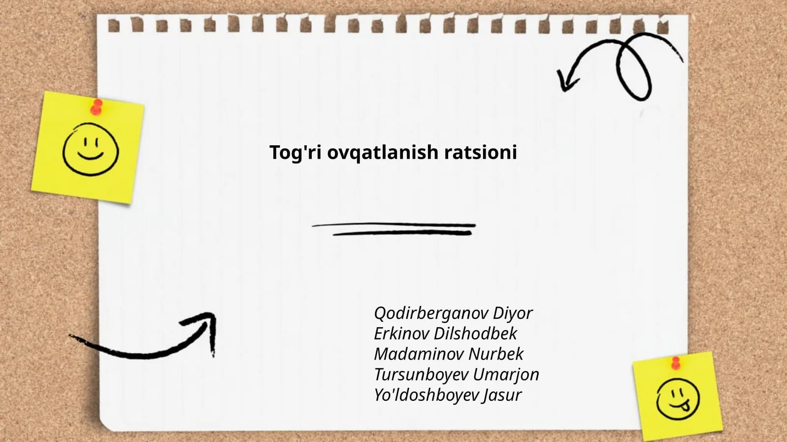 Tog'ri ovqatlanish ratsioni