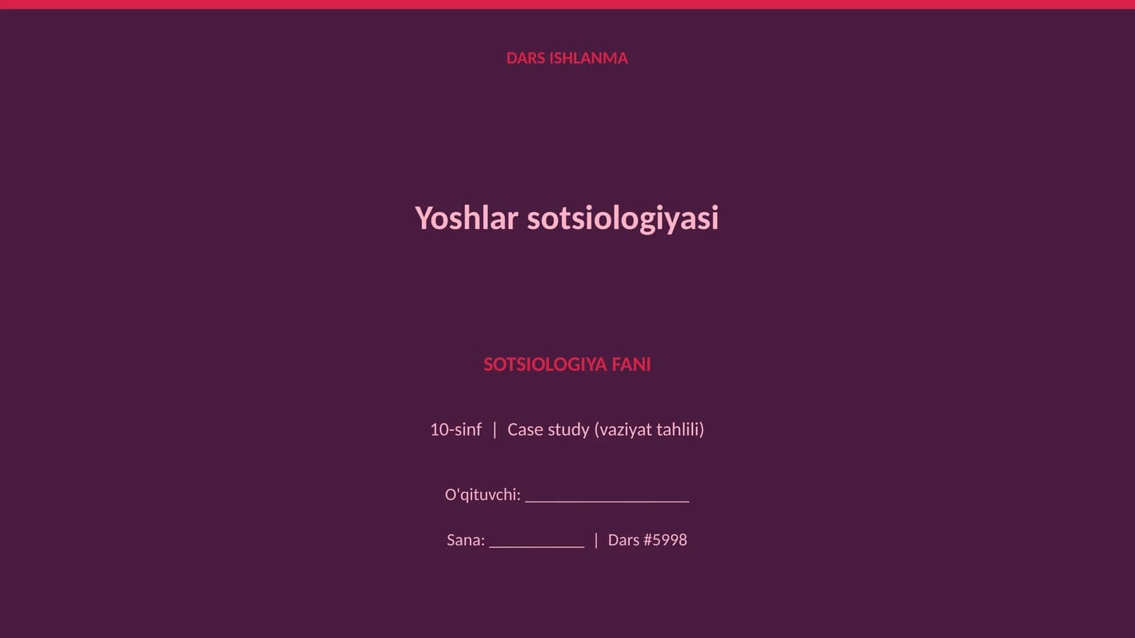 Yoshlar sotsiologiyasi