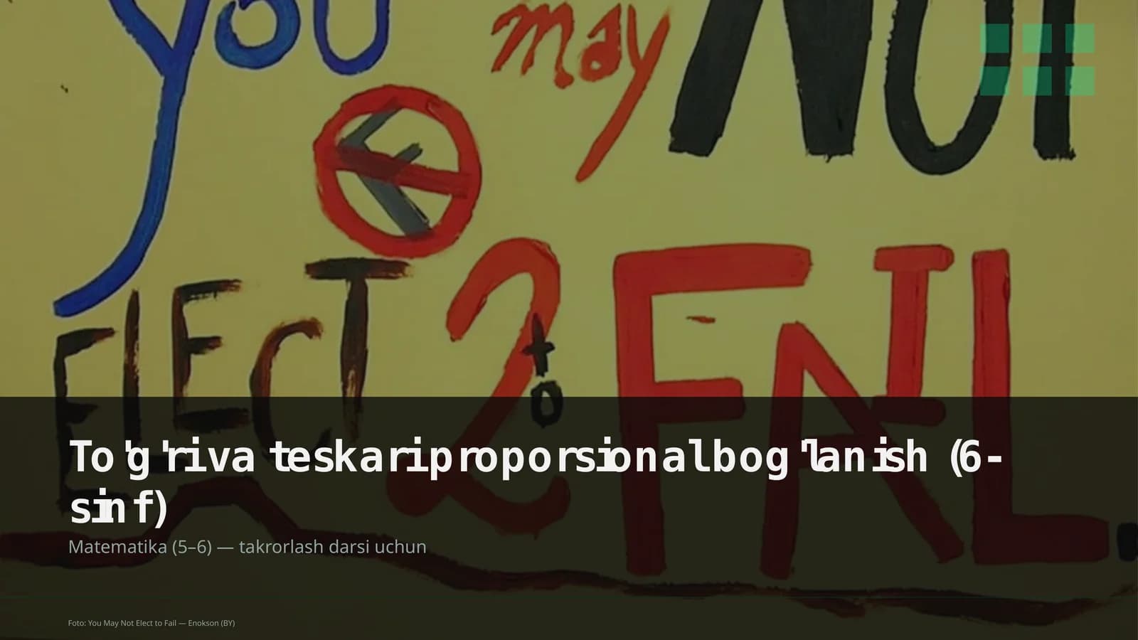 To'g'ri va teskari proporsional bog'lanish (6-sinf)