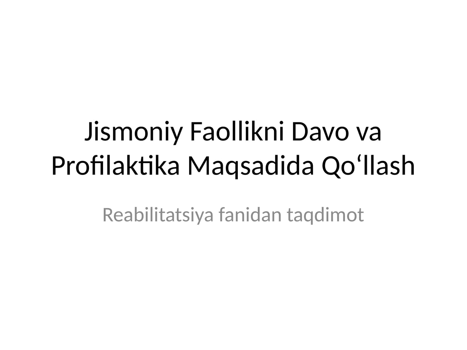 Reabilitatsiya fanidan taqdimot