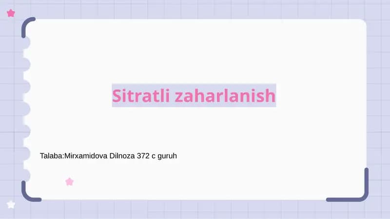 Sitratli zaharlanish