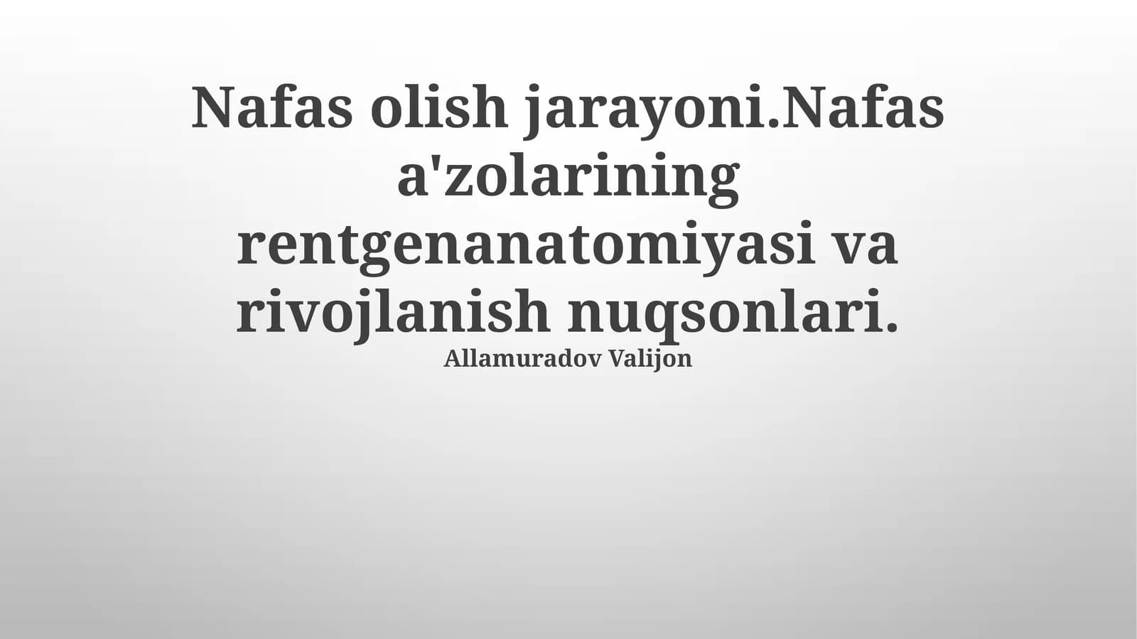 Nafas olish jarayoni
