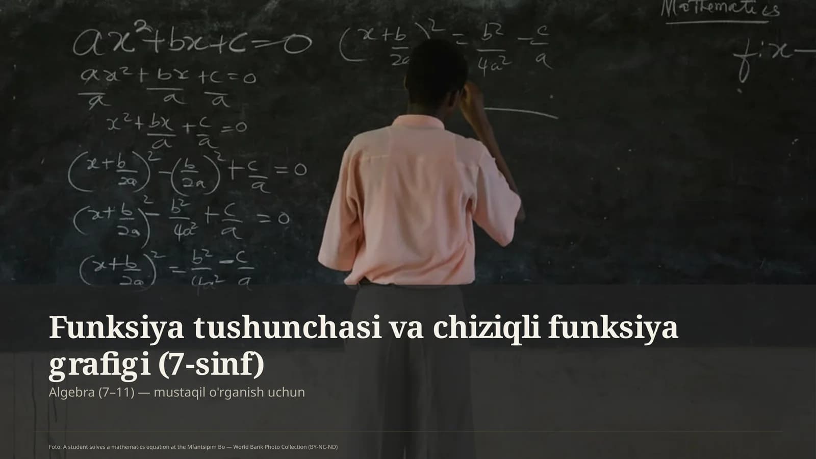 Funksiya tushunchasi va chiziqli funksiya grafigi (7-sinf)