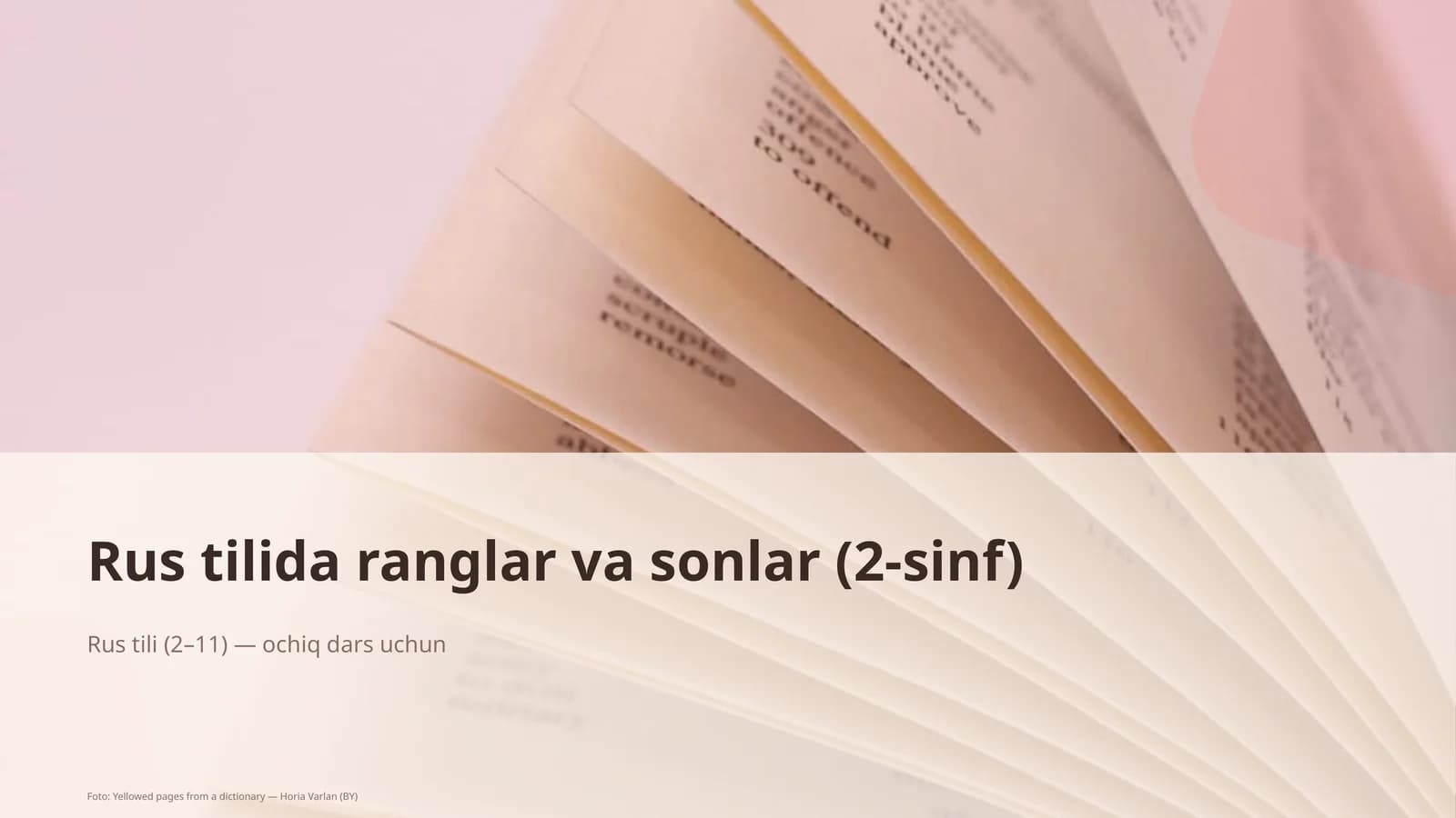 Rus tilida ranglar va sonlar (2-sinf)