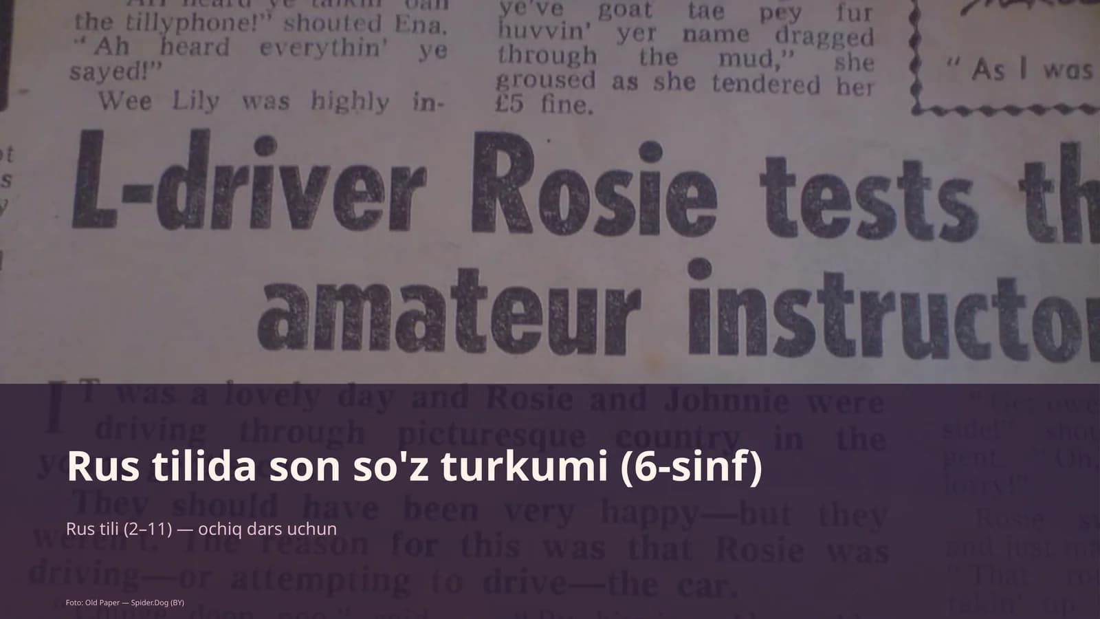 Rus tilida son so'z turkumi (6-sinf)