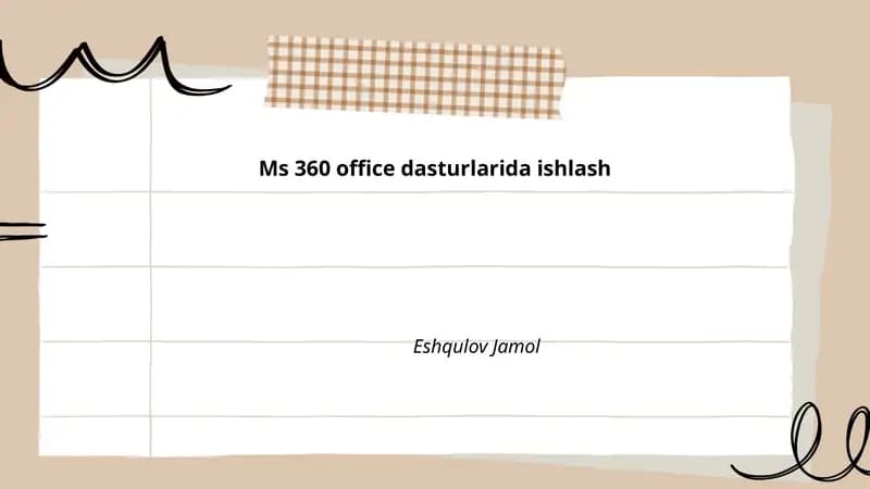 MS 360 Office dasturlarida ishlash