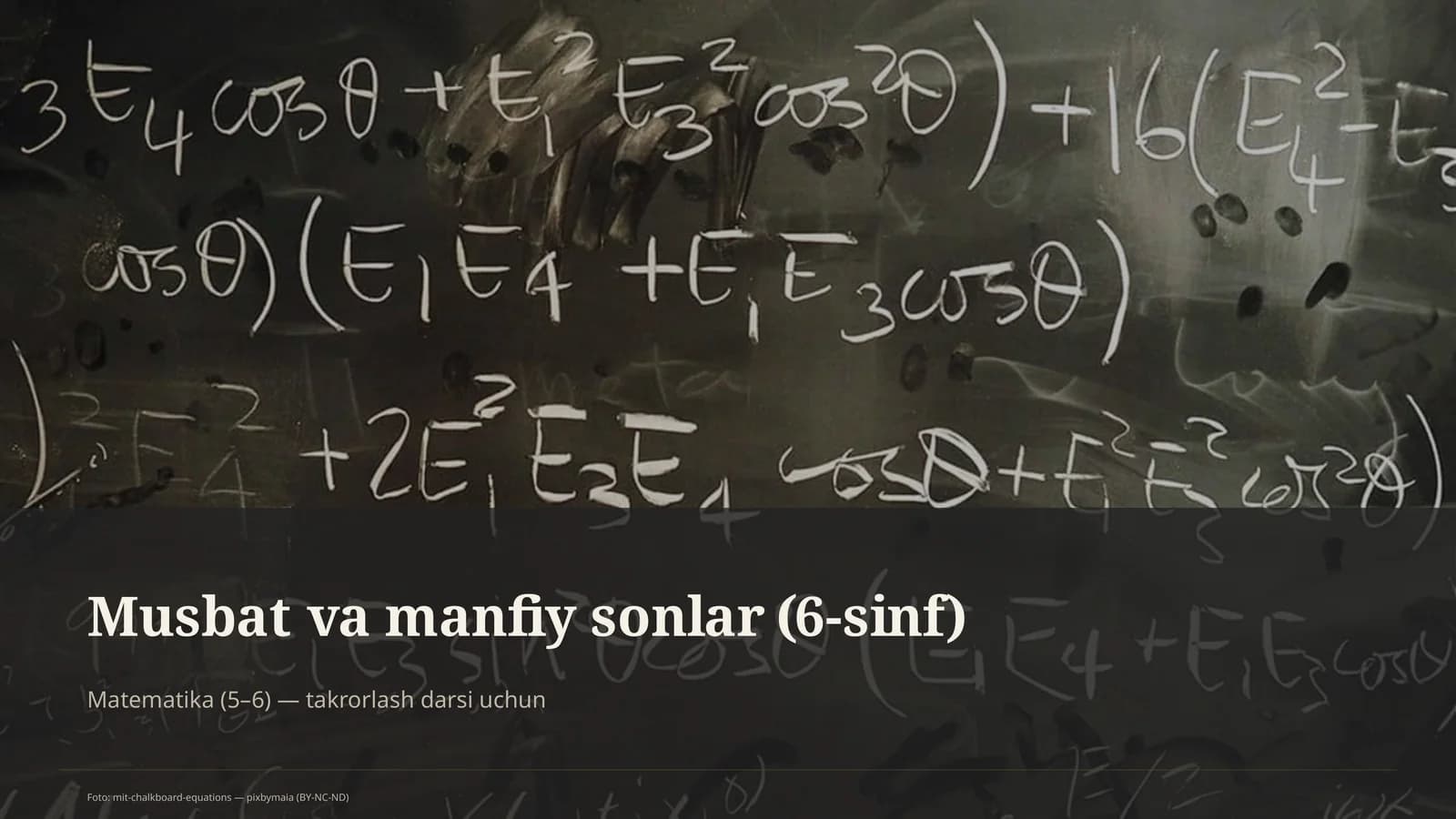Musbat va manfiy sonlar (6-sinf)