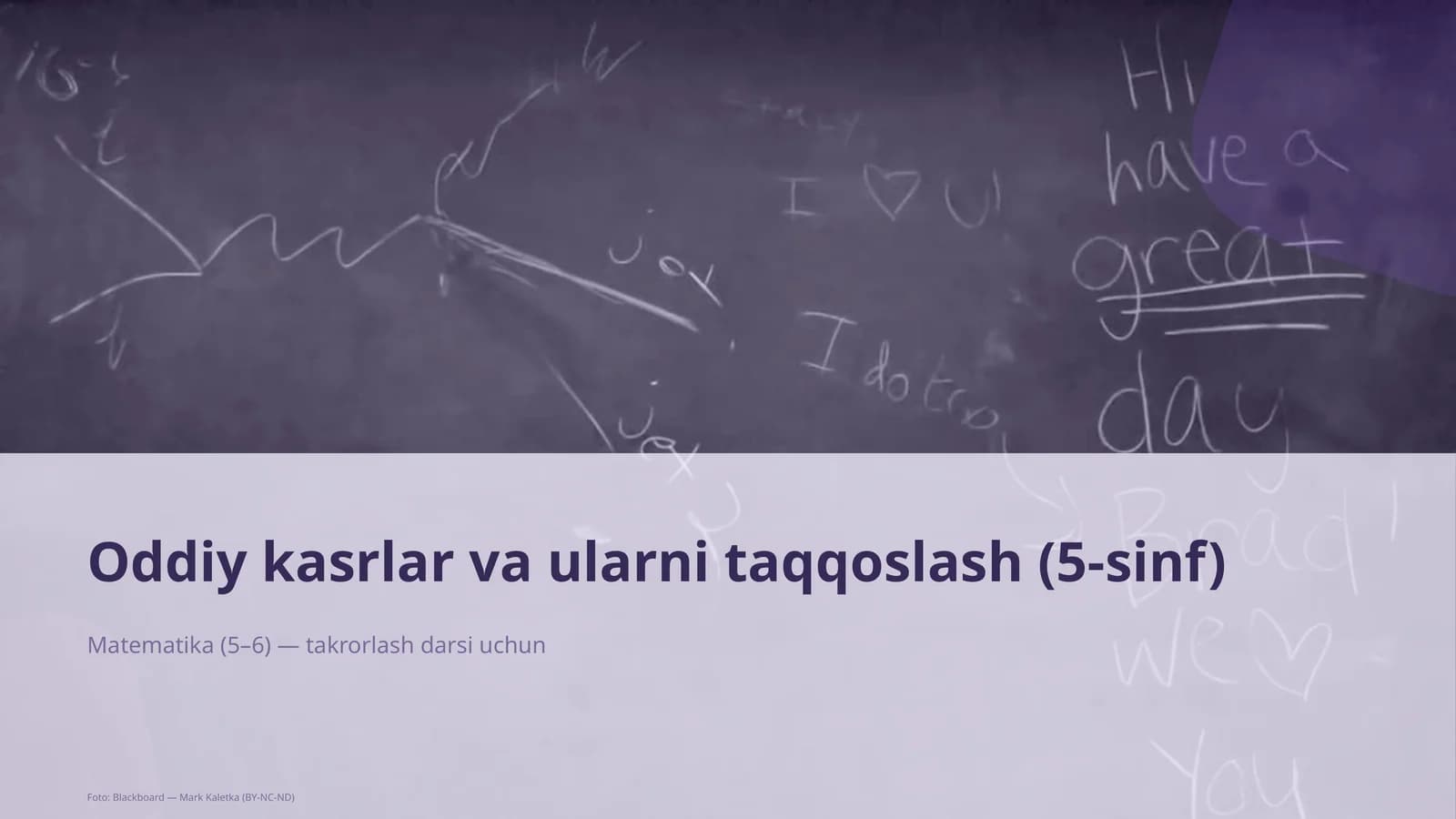 Oddiy kasrlar va ularni taqqoslash (5-sinf)