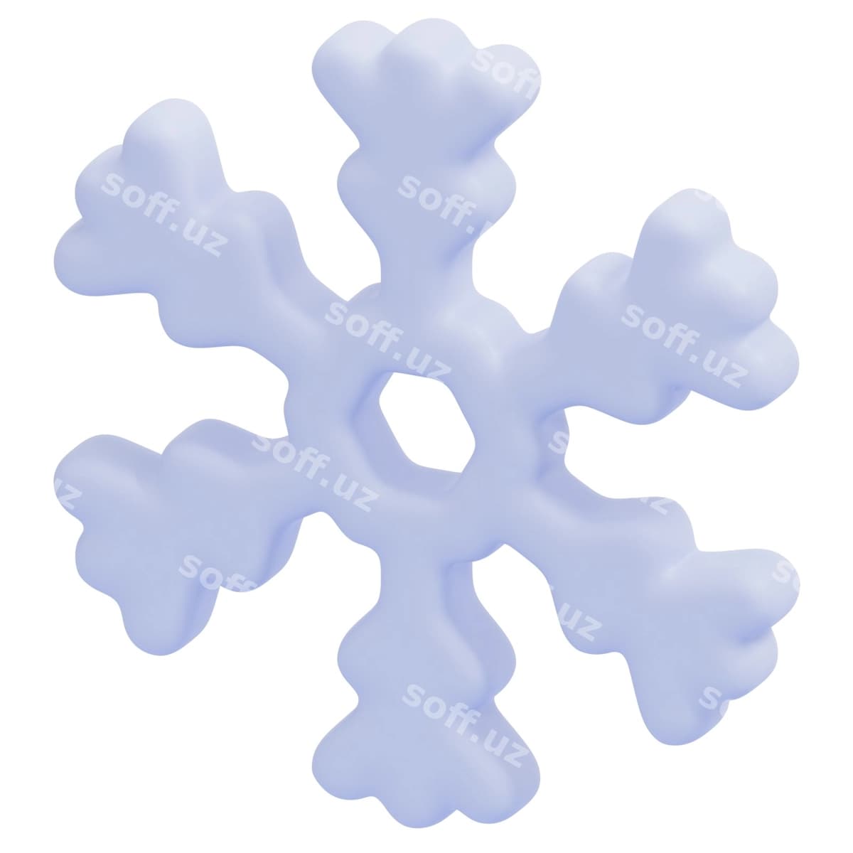 Qor bobosi 3D render ikonka illustratsiyasi | Snowflake 3d render icon illustration