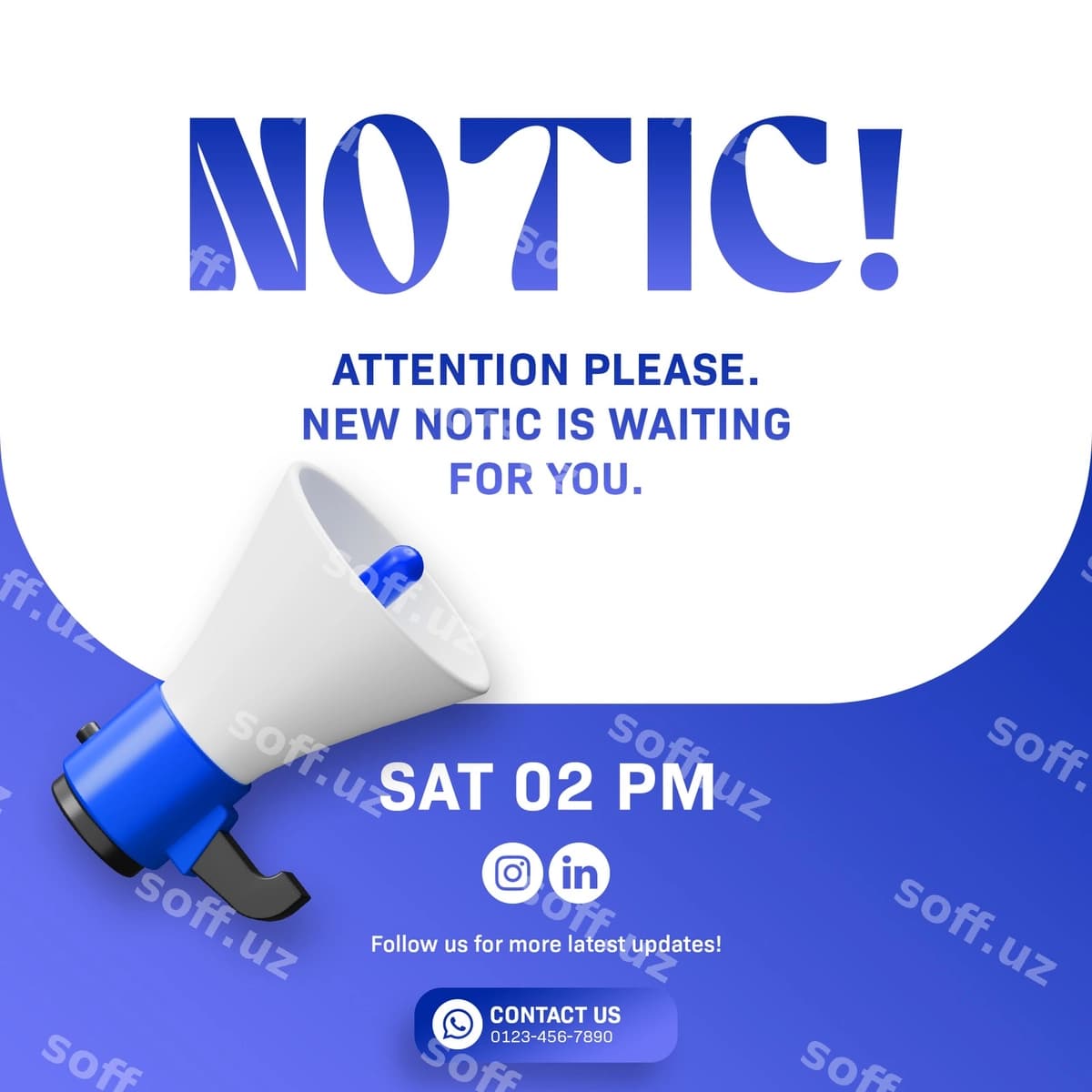 Ijtimoiy tarmoqlar e'lon post dizayni | Social media announcement post design
