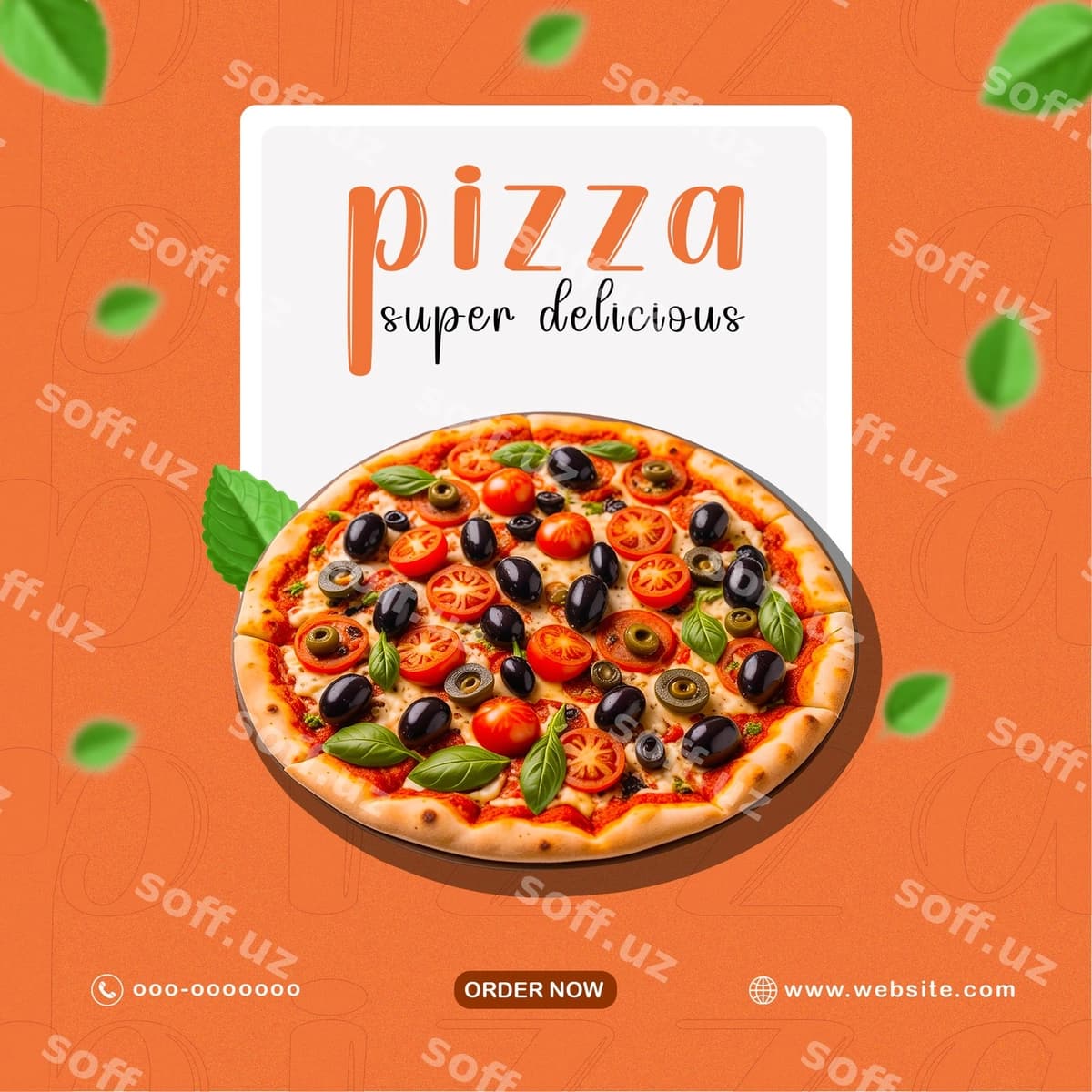 Ijtimoiy tarmoqlar pitsa marketing shabloni | Social media pizza marketing template