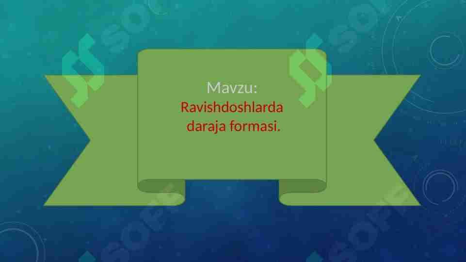 Ravishdoshlarda  daraja formasi.