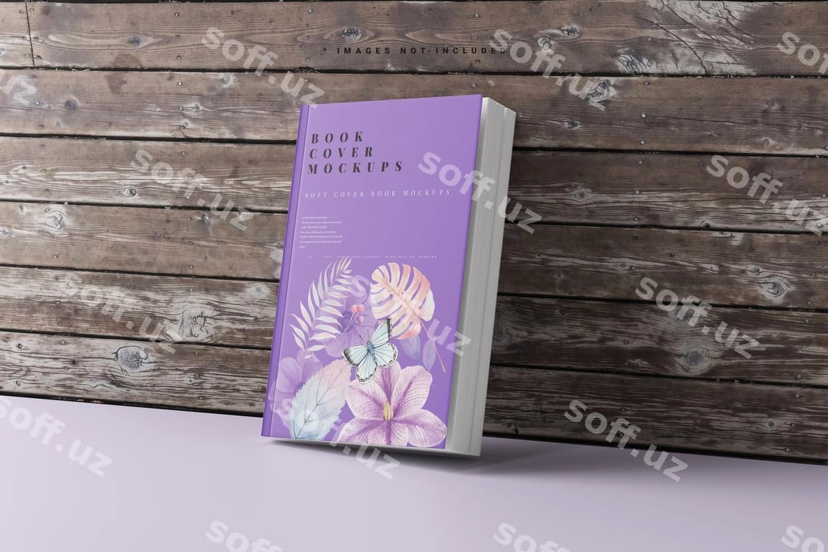Yumshoq muqovali kitob maketi | Soft cover book mockup