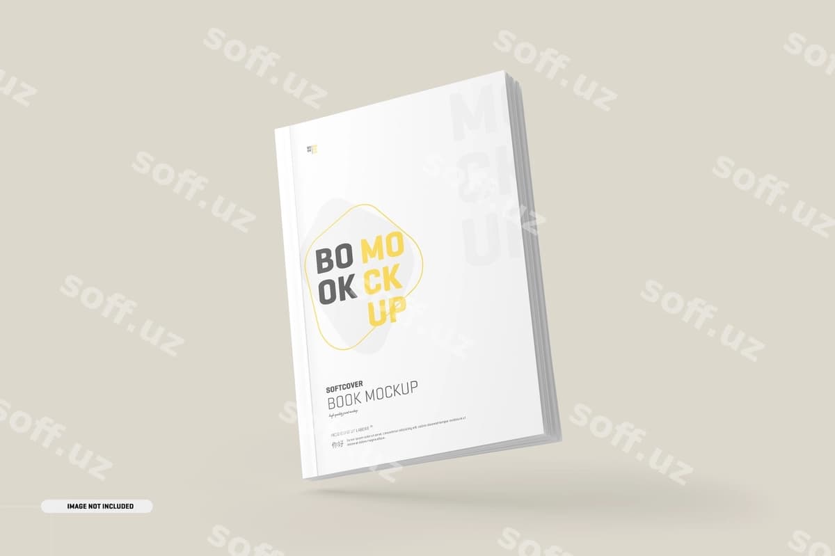 Mockup softkor kitob muqaddariyasi | Softcover book cover mockup