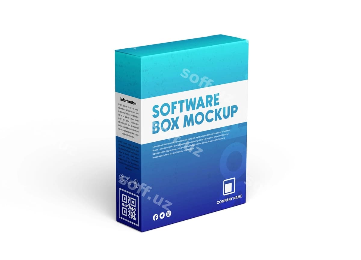 Dastur qutisi namuna | Software box mockup