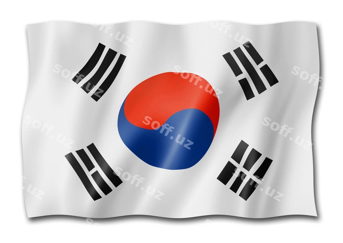 Janubiy Koreya bayrog'i oq fonida ajraltirilgan | South korean flag isolated white