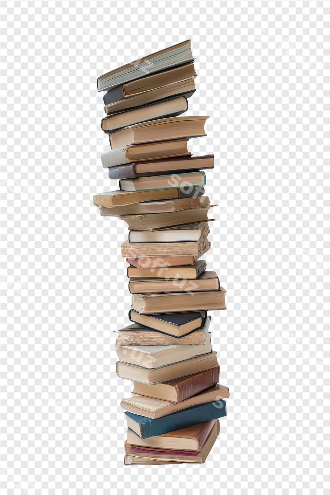Kitoblarni oq fon bilan joylash | Stack books with white background