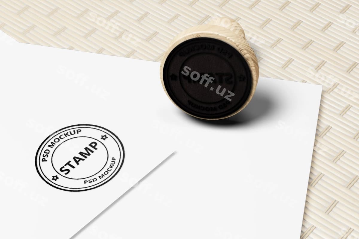 Pochta markazi namunasi konvert o'rtasida quruq | Stamp mockup envelope with cork middle