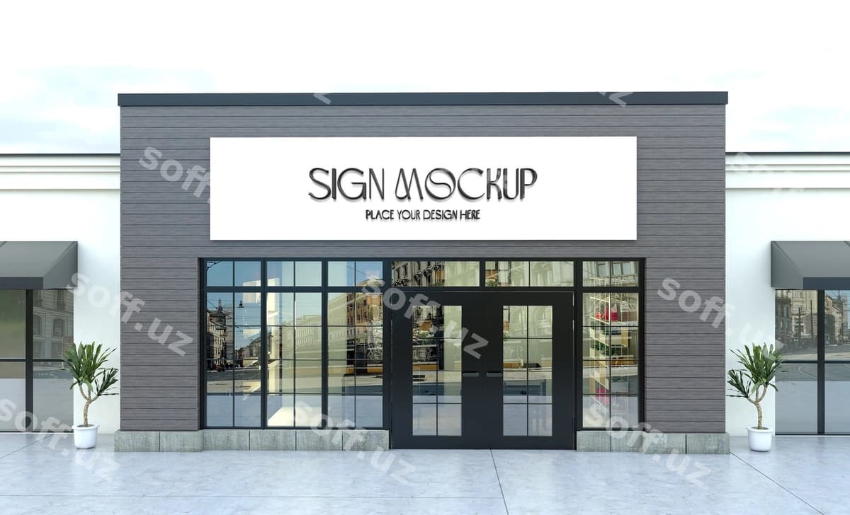 Do'kon belgisi uchun namuna dizayn | Store signboard mock up design