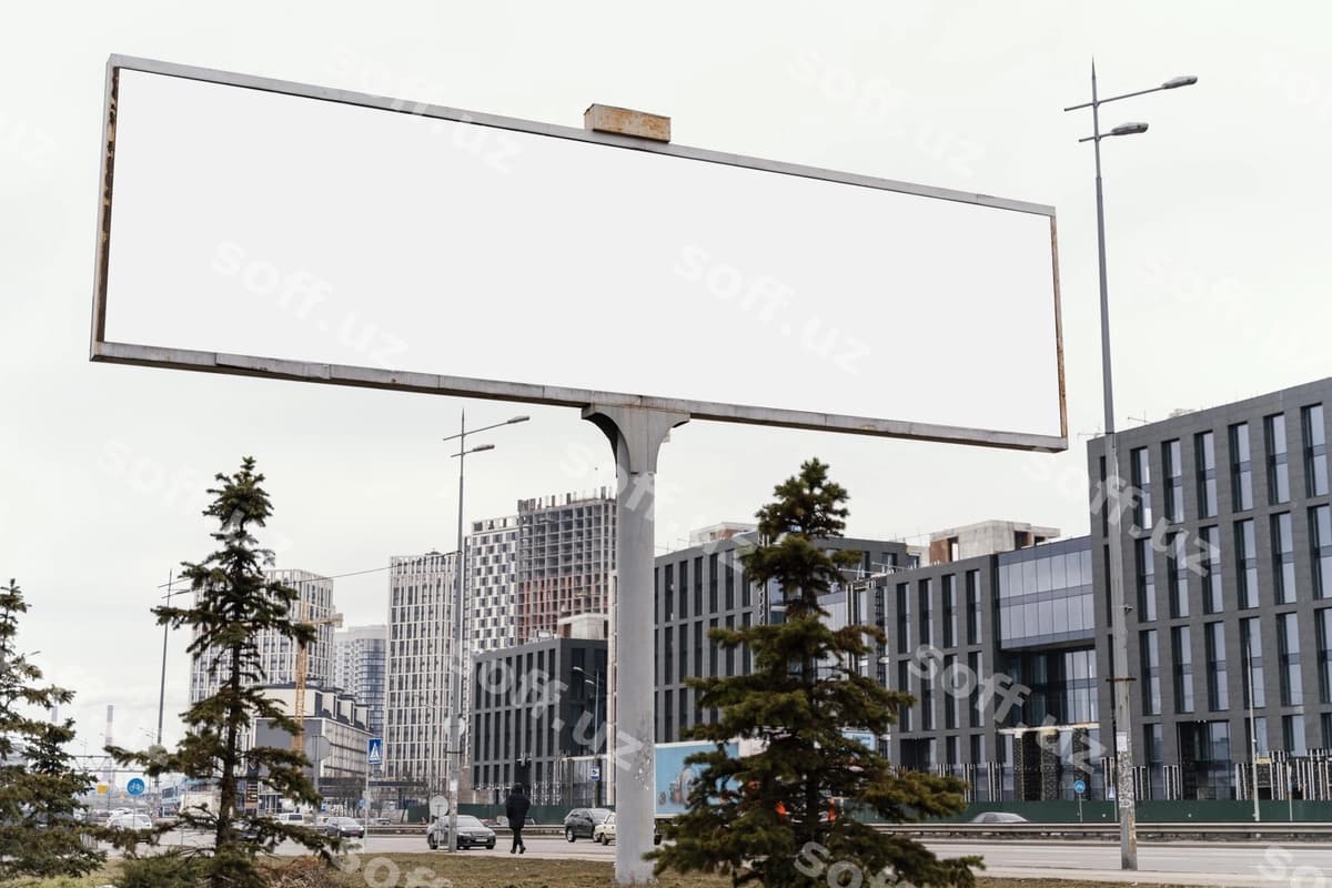 Ko'cha reklama doskasi namoyish namunasi tashqarida | Street billboard display mock up outdoors