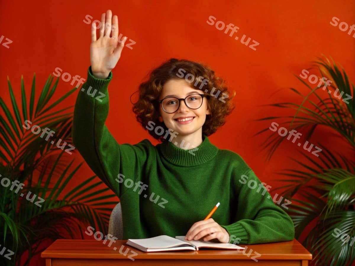 Talaba qo'l uzatmoqda | Student raising hand