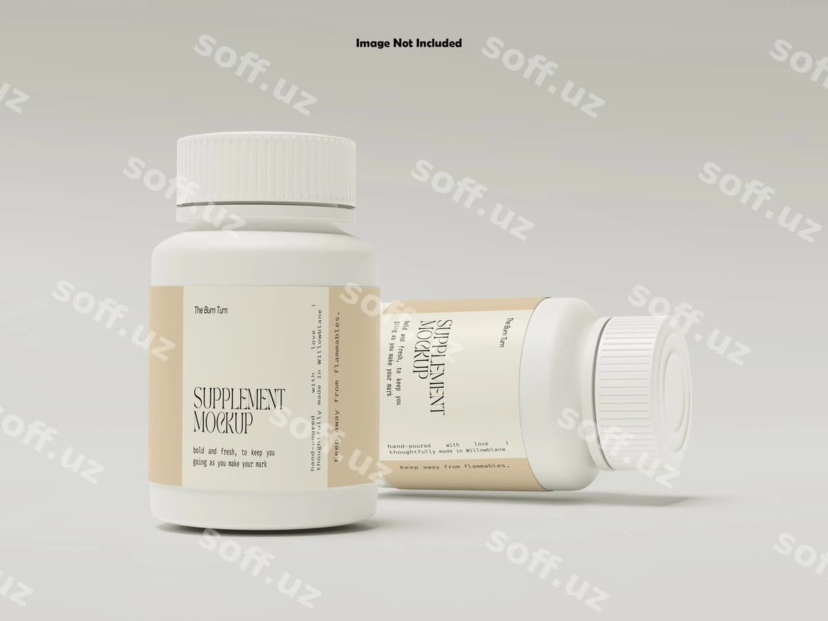 Mockup suplément flasisi | Supplement bottle mockup