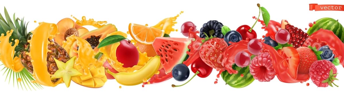 Shirin tropik mevalar aralash berrylar | Sweet tropical fruits mixed berries