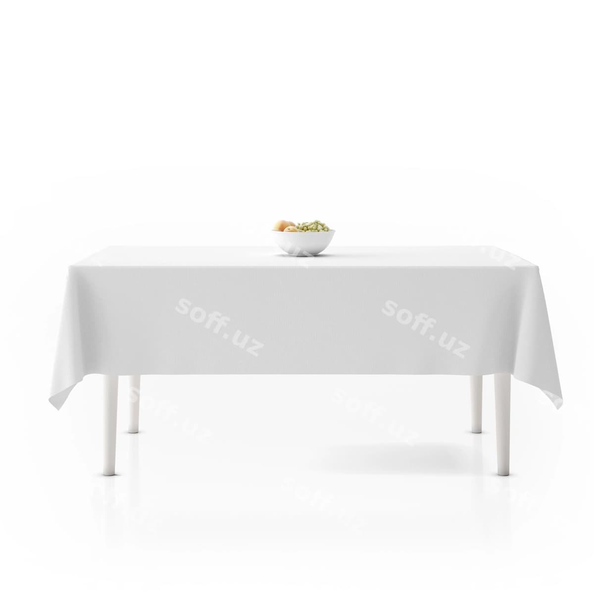 Stol maxkum bilan, qovur mevalar bilan | Table with tablecloth bowl with fruits
