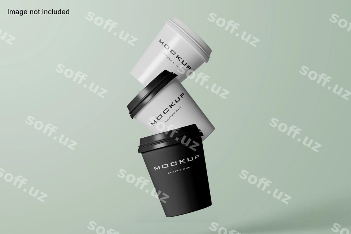 Uch ta'mli kofe stakani mockup | Three coffee cups mockup