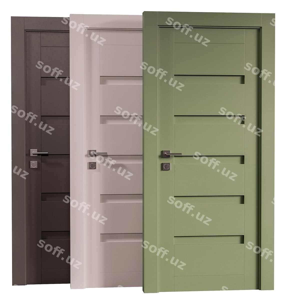 Uchta eshik turli xil ranglarda ko'rsatilgan | Three doors different colors are shown