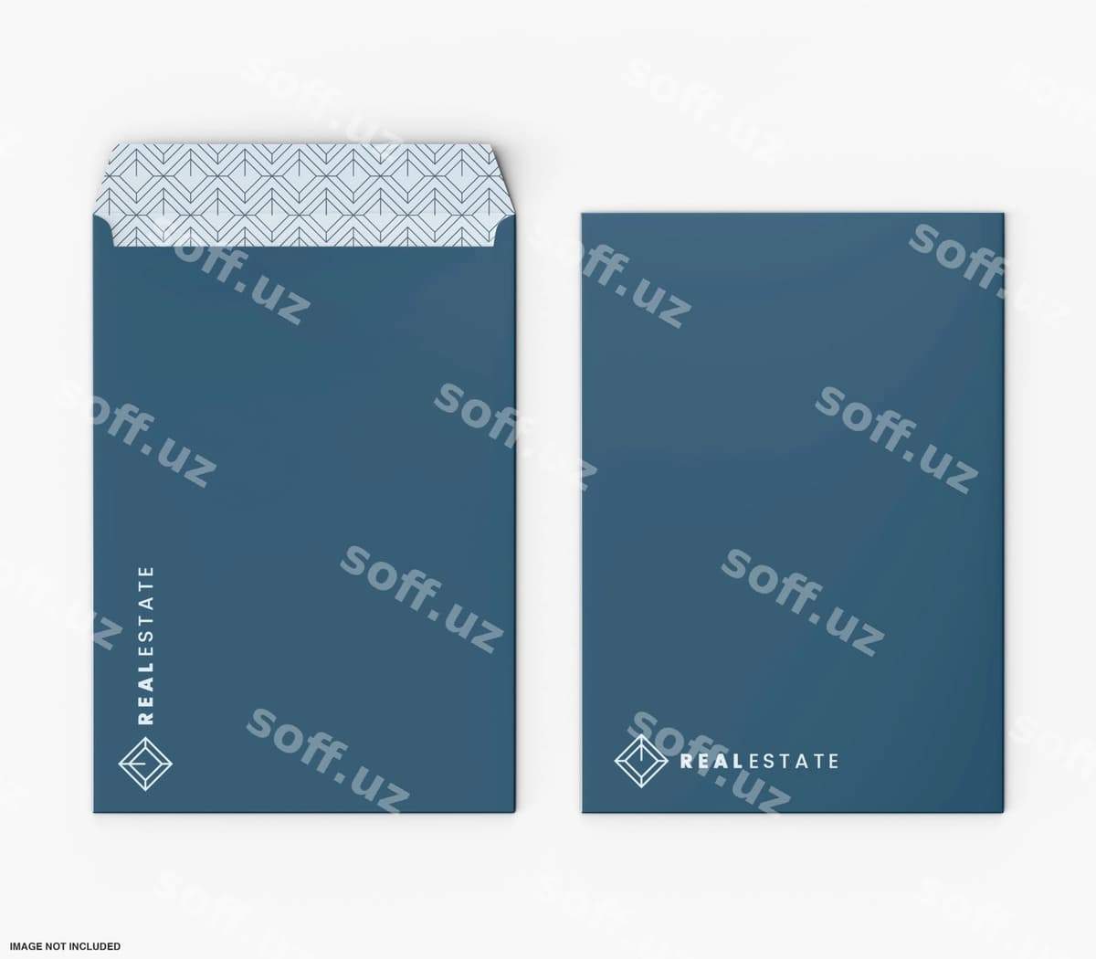 Yuqori ko'rinishdagi C4 konvert mockup dizayni | Top view c4 envelope mockup design