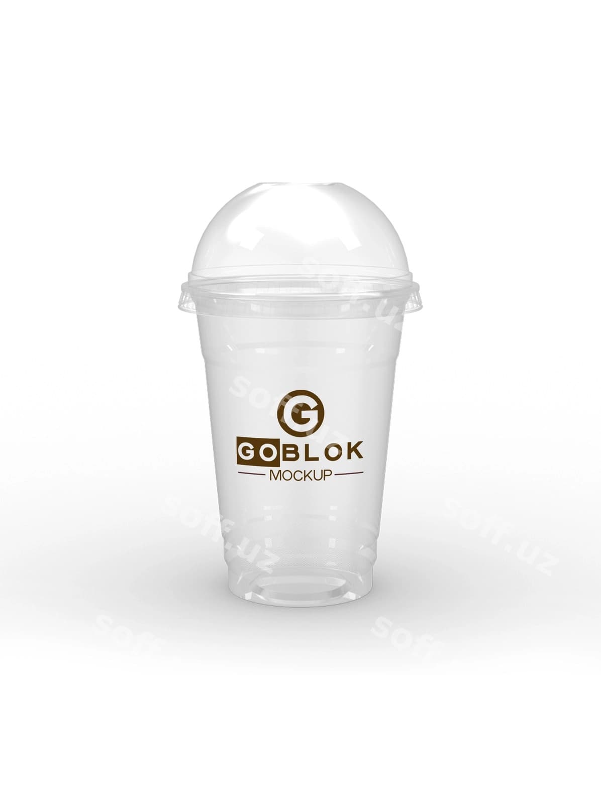Shaffof plastik sharbat stakanining maketi | Transparent plastic juice cup mockup